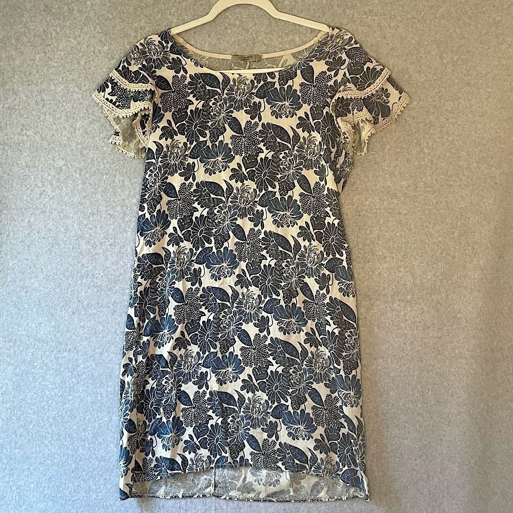 Luisa Perla Italian Linen Blend Sheath Sundress Med.#AB